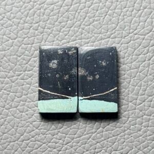 Blackjack Turquoise Pair Gemstone Cabochon - Image 1