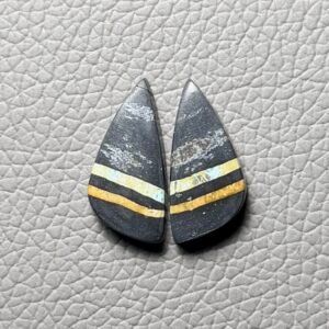 Blackjack Turquoise Pair Gemstone Cabochon - Image 1