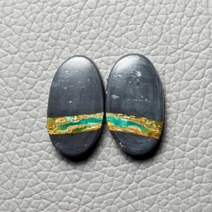 Blackjack Turquoise Pair Gemstone Cabochon - Image 1